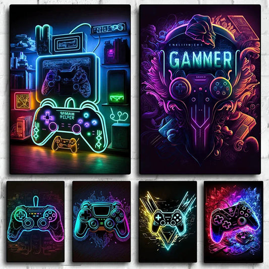 NEON Gamer Wall Art